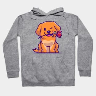 Cute Dog With Rose Hoodie